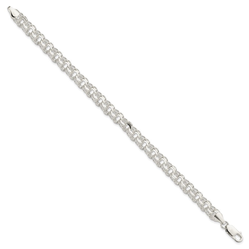 FJC Finejewelers 925 Sterling Silver Polished Triple Link Charm Bracelet 8 Inches x 7 mm