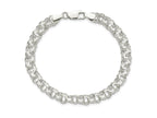 FJC Finejewelers 925 Sterling Silver Polished Triple Link Charm Bracelet 8 Inches x 7 mm
