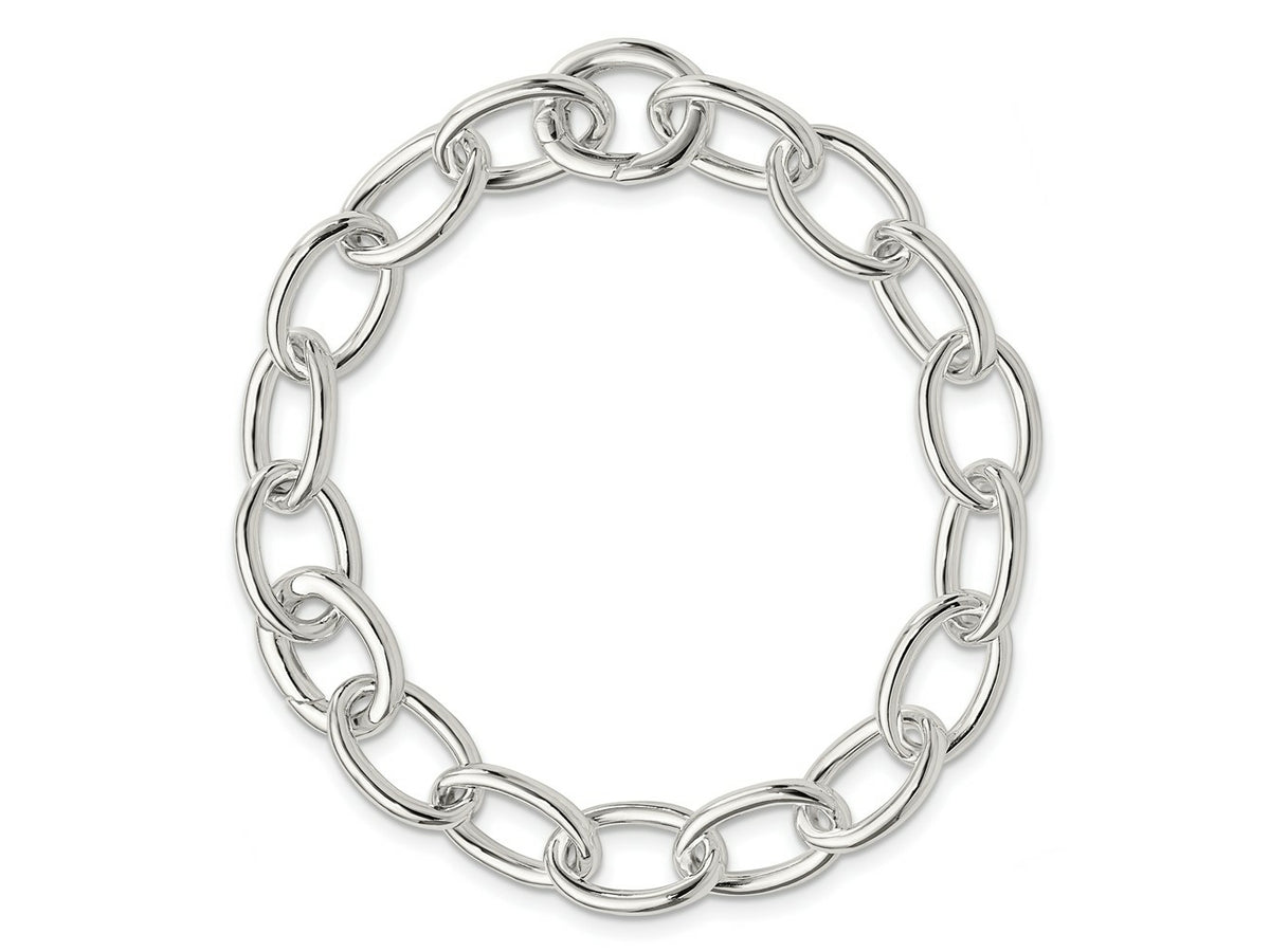 FJC Finejewelers 925 Sterling Silver Rhodium Plated Polished Fancy Link Bracelet 7 Inches x 9.15 mm