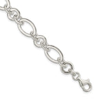 FJC Finejewelers 925 Sterling Silver Fancy Oval and Round Link Bracelet 7.5 Inches x 10.22 mm
