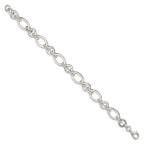 FJC Finejewelers 925 Sterling Silver Fancy Oval and Round Link Bracelet 7.5 Inches x 10.22 mm