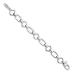 FJC Finejewelers 925 Sterling Silver Link  Hammered Geometric Bracelet 7.5 Inches x 14.65 mm