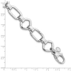 FJC Finejewelers 925 Sterling Silver Link  Hammered Geometric Bracelet 7.5 Inches x 14.65 mm