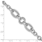 FJC Finejewelers 925 Sterling Silver Rhodium Platedtd Fancy Textured Link Bracelet 7.75 Inches x 10.2 mm