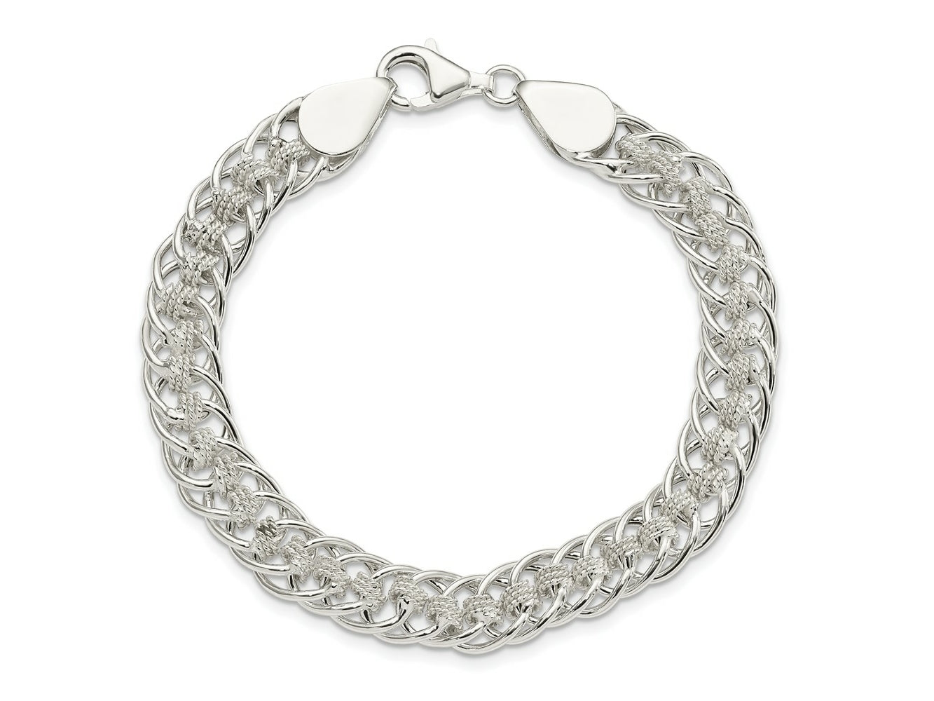FJC Finejewelers 925 Sterling Silver Polished Roped Oval Link Bracelet 7.5 Inches x 9.25 mm