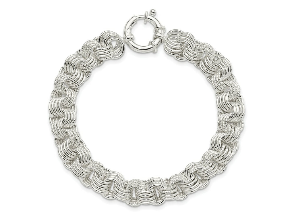 FJC Finejewelers 925 Sterling Silver Polished Fancy Link Bracelet 7.5 Inches x 10.35 mm