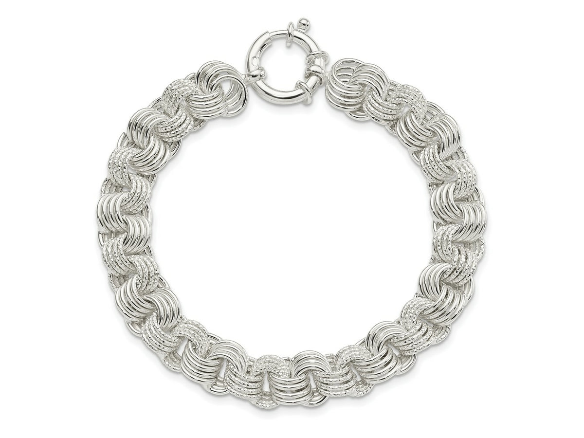 FJC Finejewelers 925 Sterling Silver Polished Fancy Link Bracelet 7.5 Inches x 10.35 mm