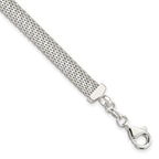 FJC Finejewelers 925 Sterling Silver Mesh Bright Cut Reversible Bracelet 7.5 Inches x 6.85 mm