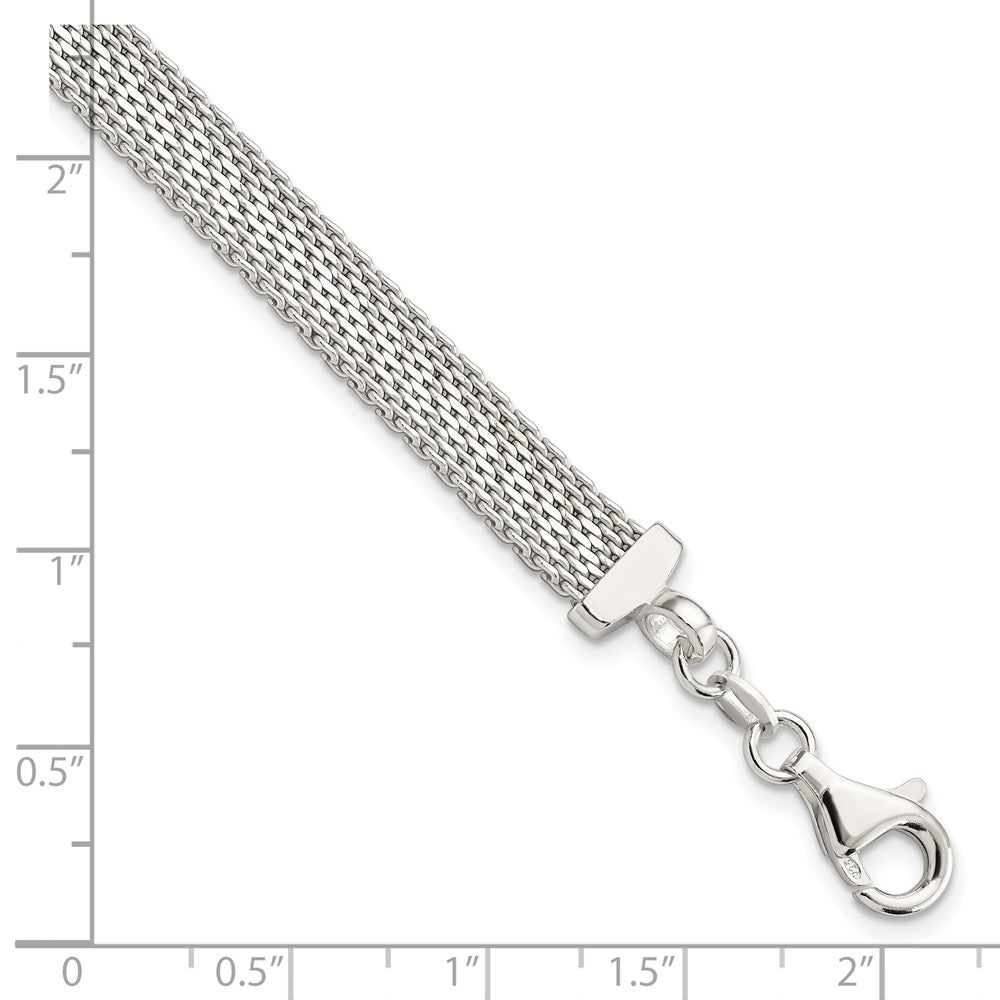 FJC Finejewelers 925 Sterling Silver Mesh Bright Cut Reversible Bracelet 7.5 Inches x 6.85 mm