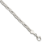 FJC Finejewelers 925 Sterling Silver Link 3-strd Braided 7in with 1in ext. Bracelet 8 Inches x 4.5 mm