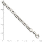 FJC Finejewelers 925 Sterling Silver Link 3-strd Braided 7in with 1in ext. Bracelet 8 Inches x 4.5 mm