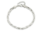 FJC Finejewelers 925 Sterling Silver Link 3-strd Braided 7in with 1in ext. Bracelet 8 Inches x 4.5 mm
