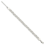 FJC Finejewelers 925 Sterling Silver Link 5-strd Braided 7in with 1in ext. Bracelet 8 Inches x 8.3 mm