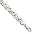 FJC Finejewelers 925 Sterling Silver Link 5-strd Braided 7in with 1in ext. Bracelet 8 Inches x 8.3 mm