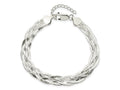 FJC Finejewelers 925 Sterling Silver Link 5-strd Braided 7in with 1in ext. Bracelet 8 Inches x 8.3 mm