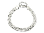 FJC Finejewelers 925 Sterling Silver Link 5-strd Braided 7in with 1in ext. Bracelet 8 Inches x 8.3 mm