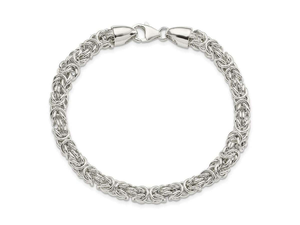 FJC Finejewelers 925 Sterling Silver Polished Byzantine 8.5 inch Bracelet 8.5 Inches x 6.11 mm