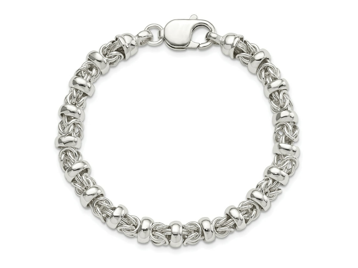 FJC Finejewelers 925 Sterling Silver Fancy Byzantine Bracelet 7.5 Inches x 7.3 mm