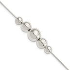 FJC Finejewelers 925 Sterling Silver Bead and Beaded Tapered Round Bead Bracelet 8 Inches x 9.56 mm