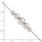 FJC Finejewelers 925 Sterling Silver Bead and Beaded Tapered Round Bead Bracelet 8 Inches x 9.56 mm