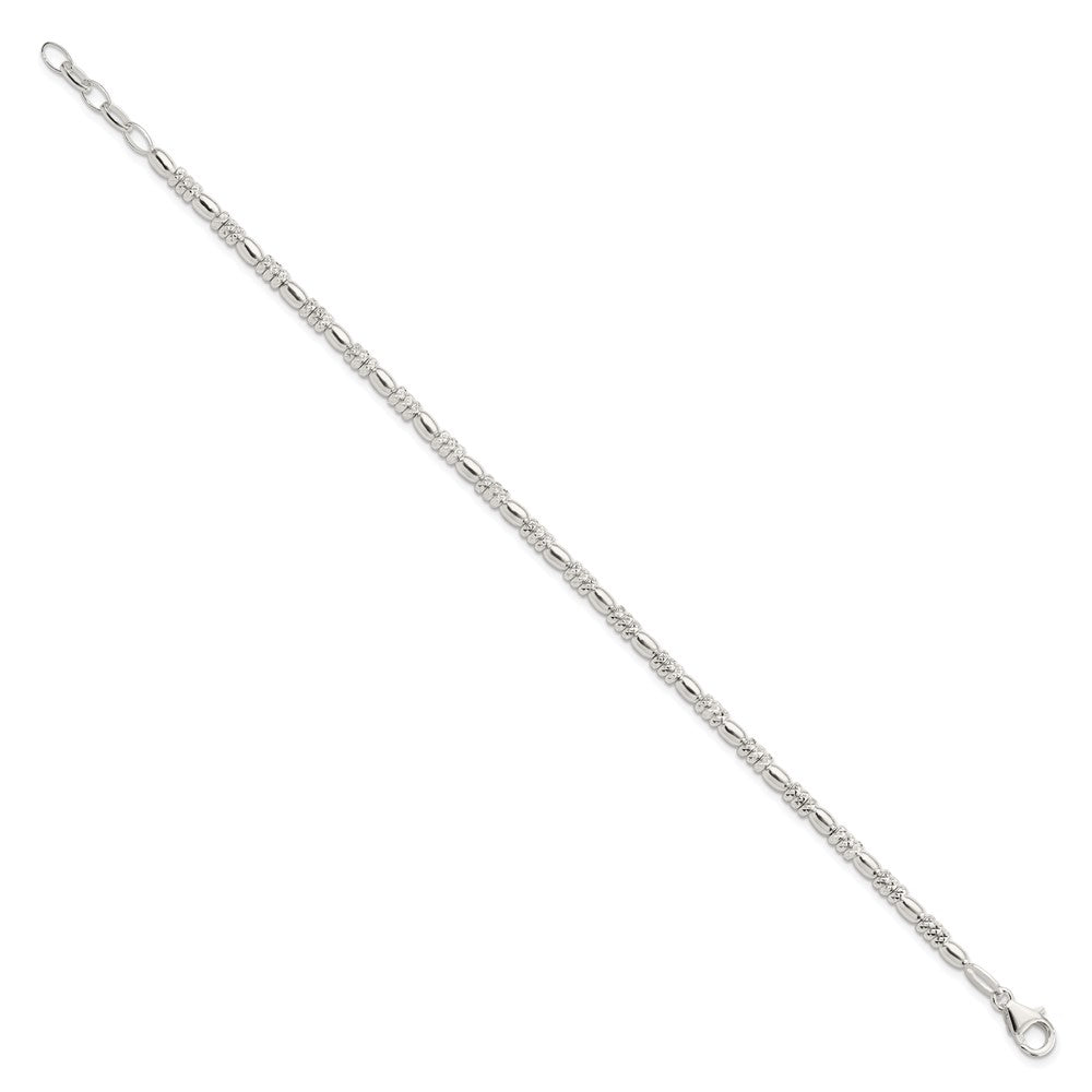 FJC Finejewelers 925 Sterling Silver Bright Cut Beaded with 1 in ext. Bracelet 8.5 Inches x 3.21 mm