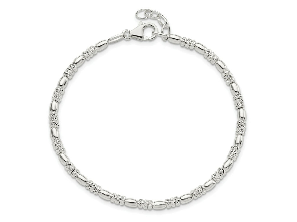 FJC Finejewelers 925 Sterling Silver Bright Cut Beaded with 1 in ext. Bracelet 8.5 Inches x 3.21 mm