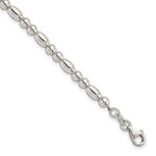 FJC Finejewelers 925 Sterling Silver Round and Oval Beaded Bracelet 7.5 Inches x 4.07 mm