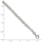 FJC Finejewelers 925 Sterling Silver Round and Oval Beaded Bracelet 7.5 Inches x 4.07 mm