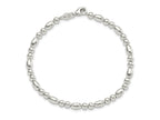 FJC Finejewelers 925 Sterling Silver Round and Oval Beaded Bracelet 7.5 Inches x 4.07 mm