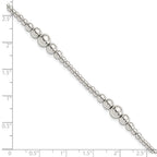 FJC Finejewelers 925 Sterling Silver Bead and Beaded Round Graduated Beaded Bracelet 7.5 Inches x 6.08 mm