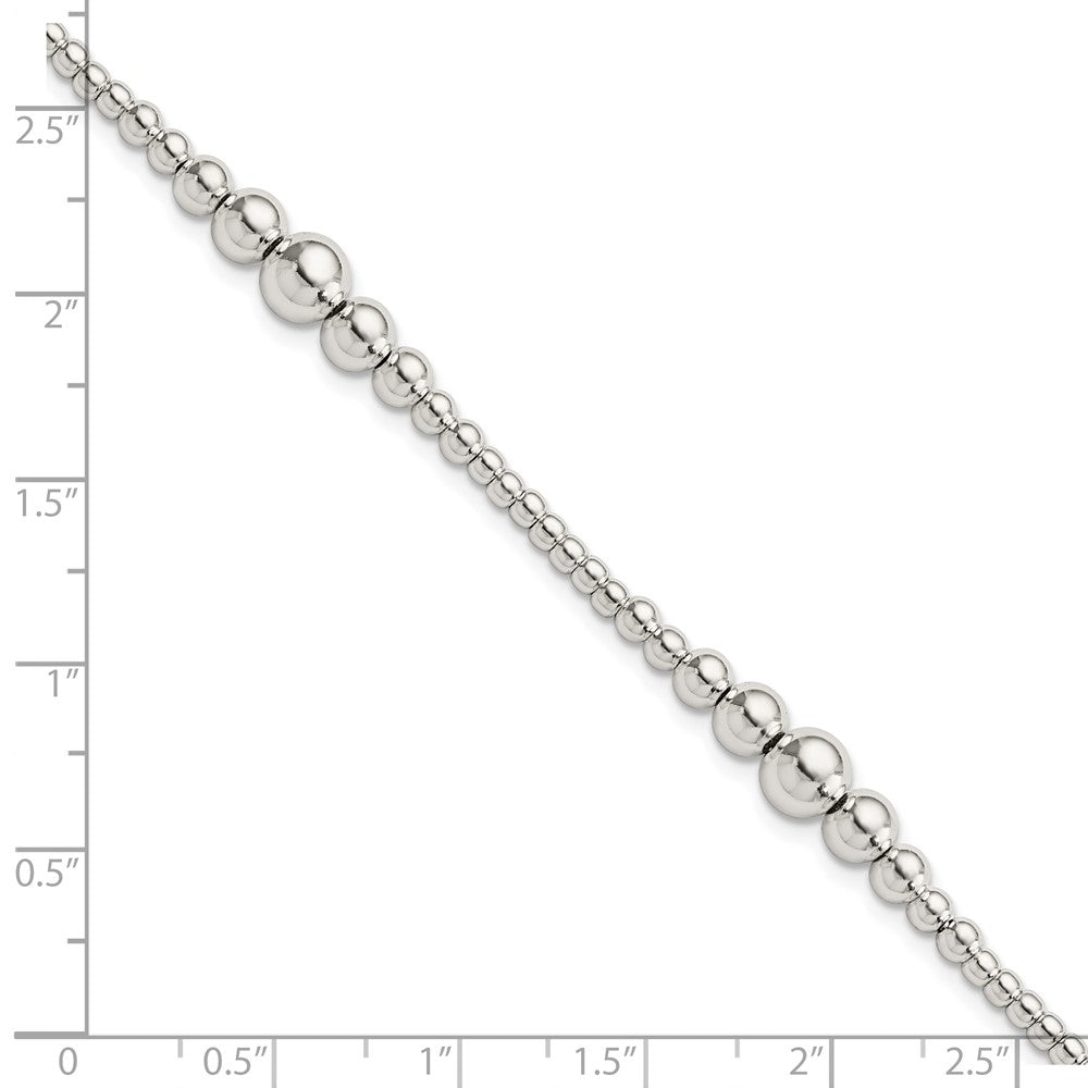 FJC Finejewelers 925 Sterling Silver Bead and Beaded Round Graduated Beaded Bracelet 7.5 Inches x 6.08 mm