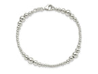 FJC Finejewelers 925 Sterling Silver Bead and Beaded Round Graduated Beaded Bracelet 7.5 Inches x 6.08 mm