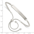 FJC Finejewelers 925 Sterling Silver Bar Polished Beaded Adjustable ID Bracelet 5.4 mm
