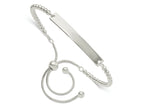FJC Finejewelers 925 Sterling Silver Bar Polished Beaded Adjustable ID Bracelet 5.4 mm