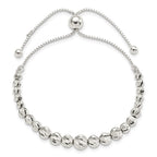 FJC Finejewelers 925 Sterling Silver Polished and Bright Cut Beaded Adjustable Bracelet 6.7 mm