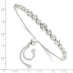 FJC Finejewelers 925 Sterling Silver Polished and Bright Cut Beaded Adjustable Bracelet 6.7 mm