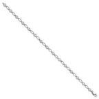 FJC Finejewelers 925 Sterling Silver Fancy Rhodium Plated Polished CZ Bracelet 7 Inches