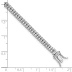 FJC Finejewelers 925 Sterling Silver Fancy Rhodium Plated 2-Row CZ Tennis Bracelet 7.5 Inches