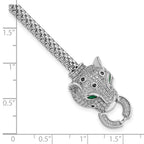 FJC Finejewelers 925 Sterling Silver Rhodium Plated Polished CZ Cheetah Head Bracelet 7.25 Inches x 19 mm