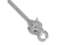 FJC Finejewelers 925 Sterling Silver Rhodium Plated Polished CZ Cheetah Head Bracelet 7.25 Inches x 19 mm