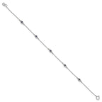 FJC Finejewelers 925 Sterling Silver CZ Bracelet  Polished Blue and White CZ Eyes Bracelet 7.5 Inches