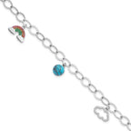 FJC Finejewelers 925 Sterling Silver Bracelets Multi-color Nano Crystal Turquoise Bracelet 8 Inches x