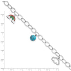 FJC Finejewelers 925 Sterling Silver Bracelets Multi-color Nano Crystal Turquoise Bracelet 8 Inches x