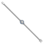 FJC Finejewelers 925 Sterling Silver Polished Blue and White CZ Bracelet 7 Inches x 19.35 mm