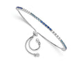 FJC Finejewelers 925 Sterling Silver CZ Bracelet Rhodium Created Blue Spinel and CZ Adjustable Bracelet
