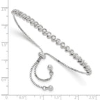 FJC Finejewelers 925 Sterling Silver Box Polished Rhodium Plated CZ Adjustable Bracelet