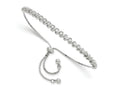 FJC Finejewelers 925 Sterling Silver Box Polished Rhodium Plated CZ Adjustable Bracelet