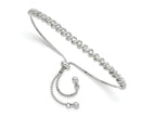 FJC Finejewelers 925 Sterling Silver Box Polished Rhodium Plated CZ Adjustable Bracelet