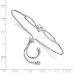 FJC Finejewelers 925 Sterling Silver Polished Rhodium Plated CZ Adjustable Bracelet 41.2 mm