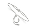 FJC Finejewelers 925 Sterling Silver Polished Rhodium Plated CZ Adjustable Bracelet 41.2 mm